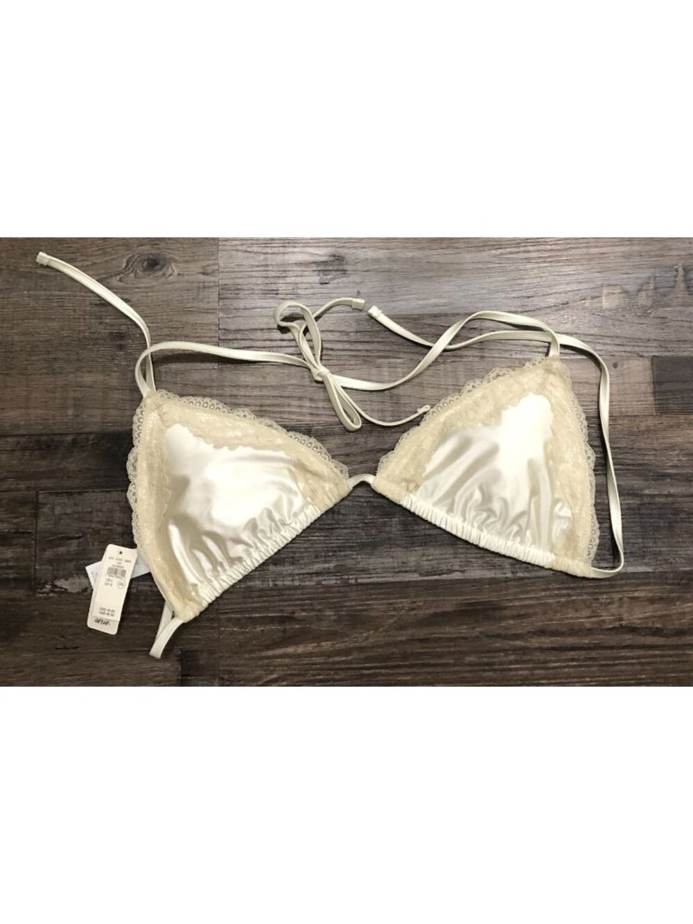 Aerie Size Large Ivory Bikini Top Delicate Lace Trim New with Tags